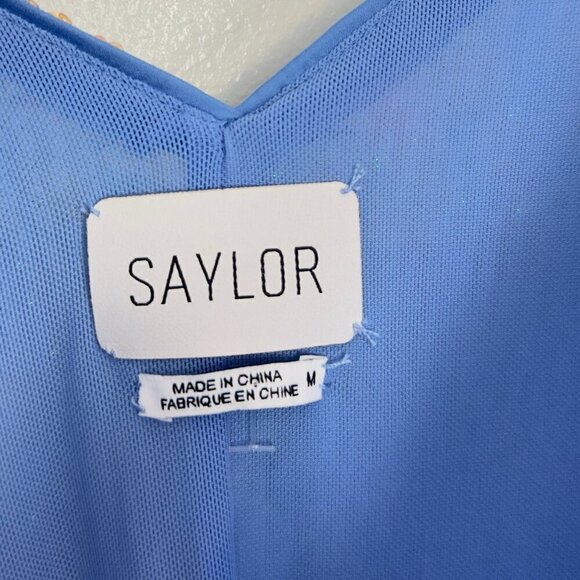 SAYLOR Lawren Floral Sequin Sparkly Long Sleeve Bodycon Minidress Size Medium - Picture 5 of 8